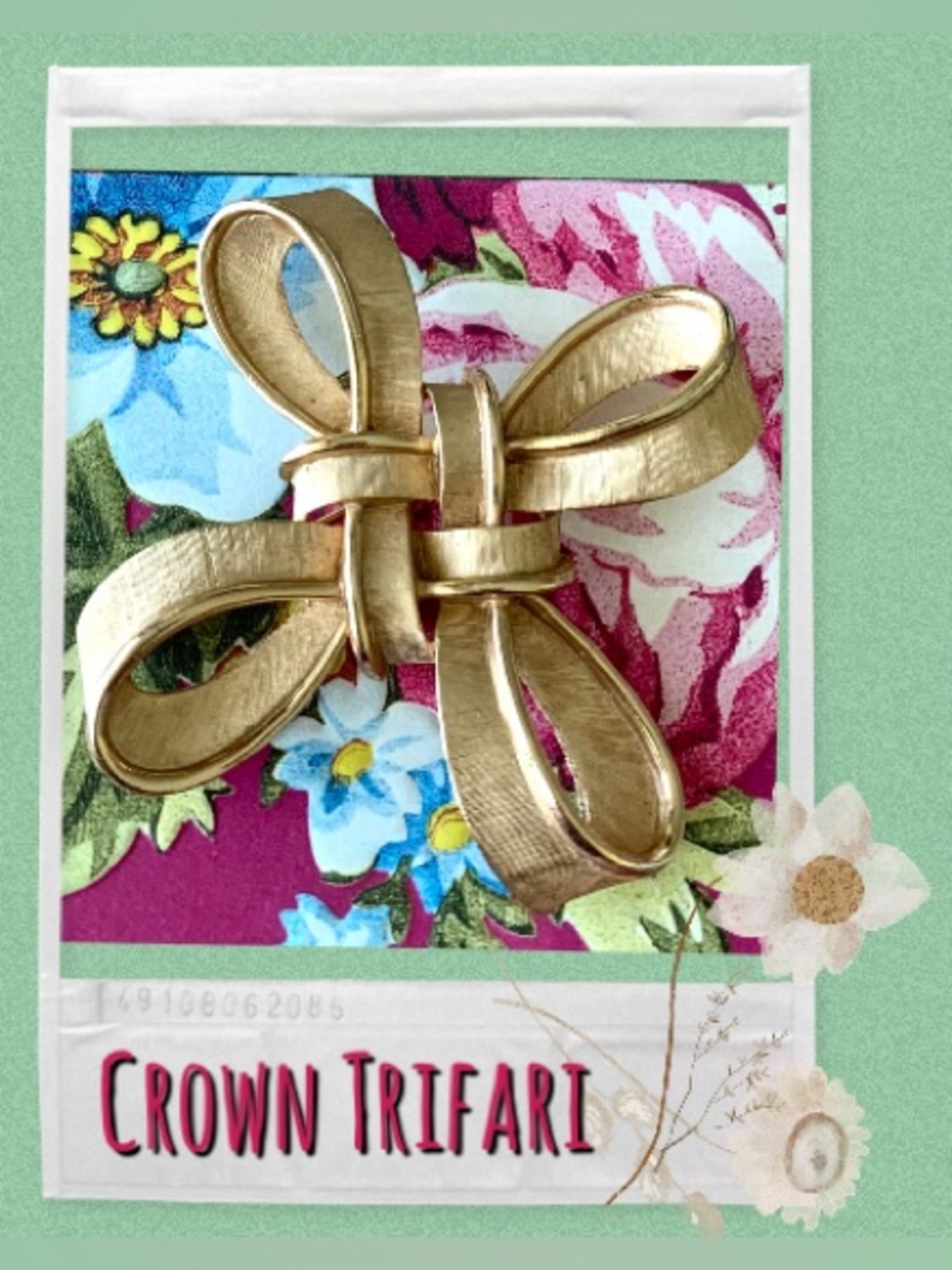 Crown Trifari Ribbon Bow Brooch
